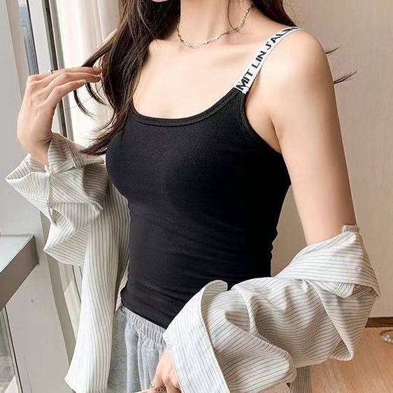 Picture of Cross-border foreign trade wholesale summer cotton letter camisole female sports students wear anti-light small vest for women