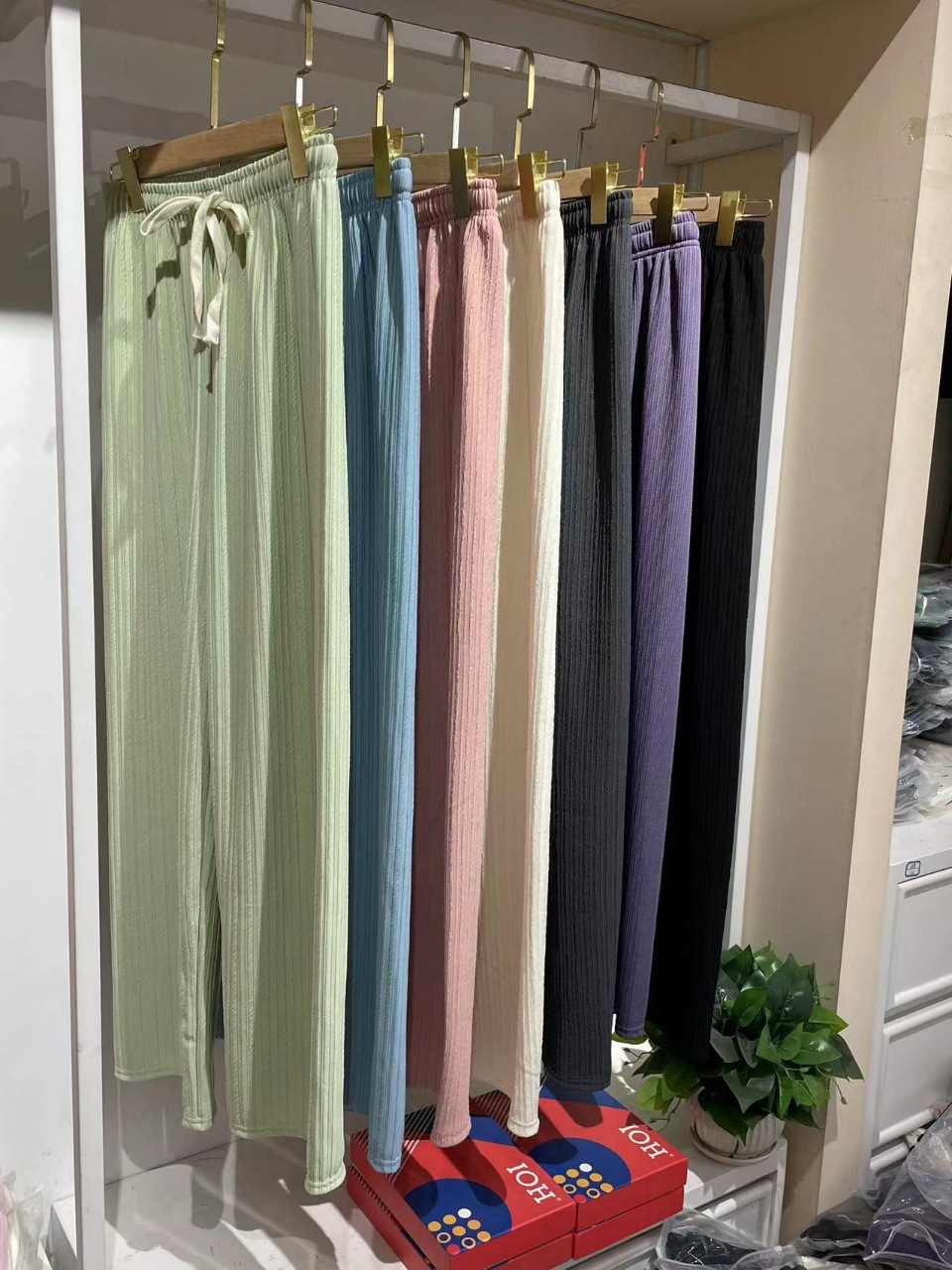 Picture of New Casual Trousers Colorful Clouds Bubble Wide Leg Pants Women's Spring and Summer New Thin Dipped High Waist Loose Mop