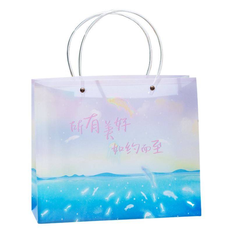 New high-grade pvc frosted tote bag plastic gift gift bag wholesale in stock birthday gift bag