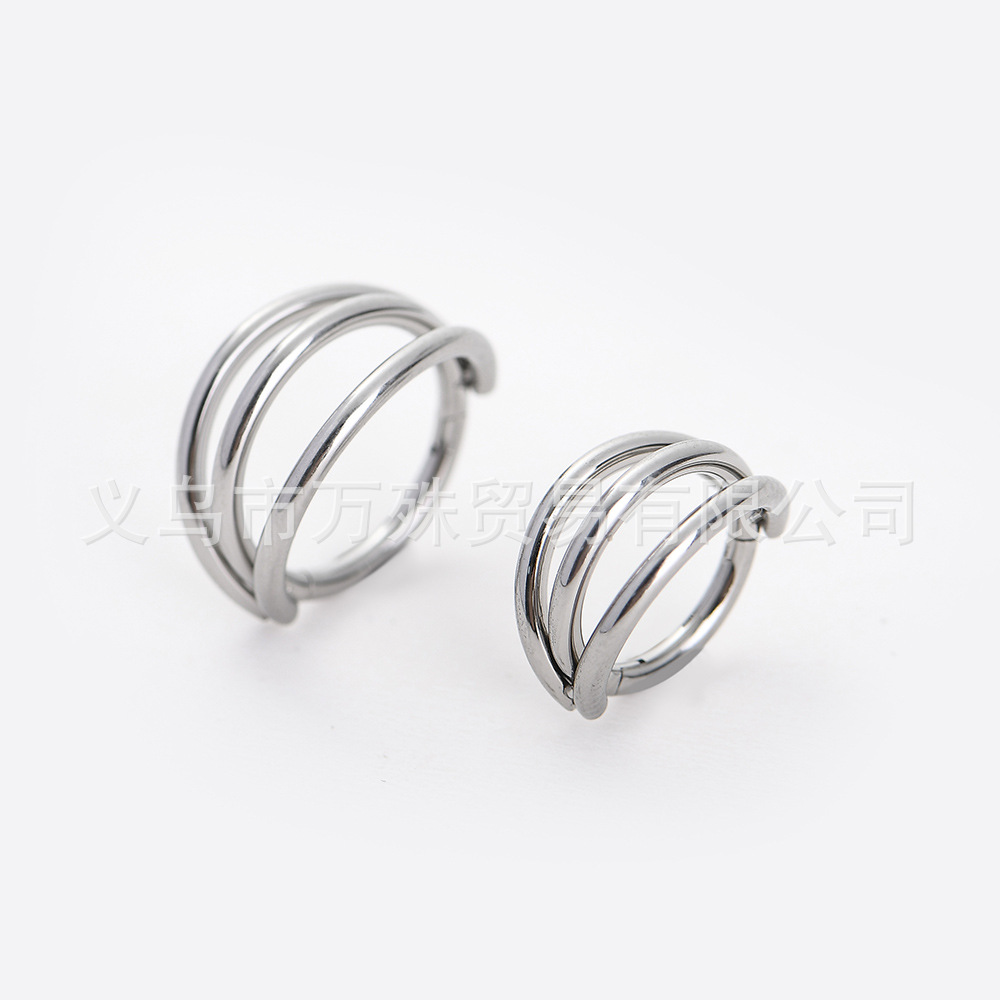 Picture of G23 Titanium F136 Nose Ring Earrings Ear Clip Puncture Jewelry Ear Puncture European and American Ear Buckle Earrings Cross Border