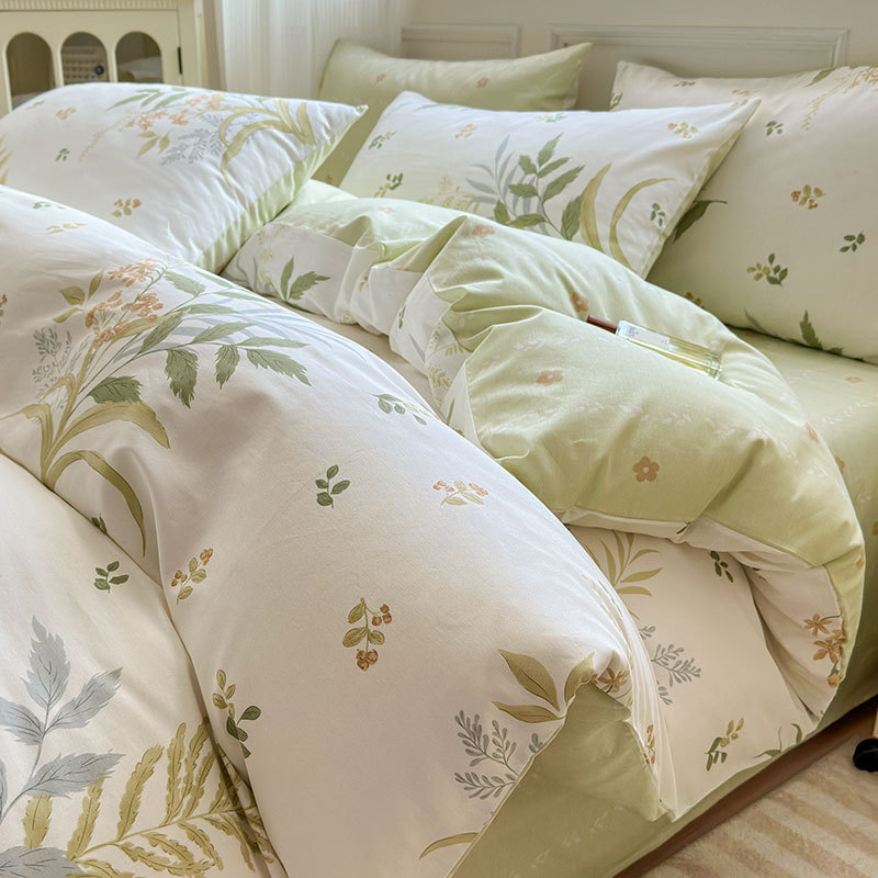 Cotton Bed Four-piece Set 2025 New Four Seasons Cotton Supplies Bed Cotton Quilt Cover Single-piece Household Quilt Cover