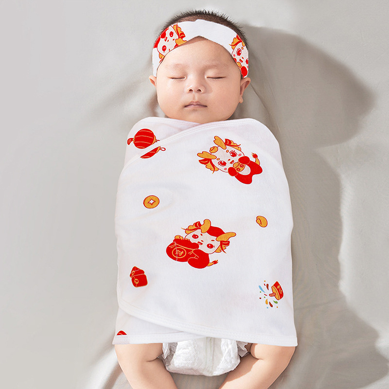 Picture of Baby Anti-Scare Sleeping Bag Spring Autumn and Winter Pure Cotton Newborn Baby Swaddling Towel Wrapping Towel Anti-Scare Sleeping Bag Artifact