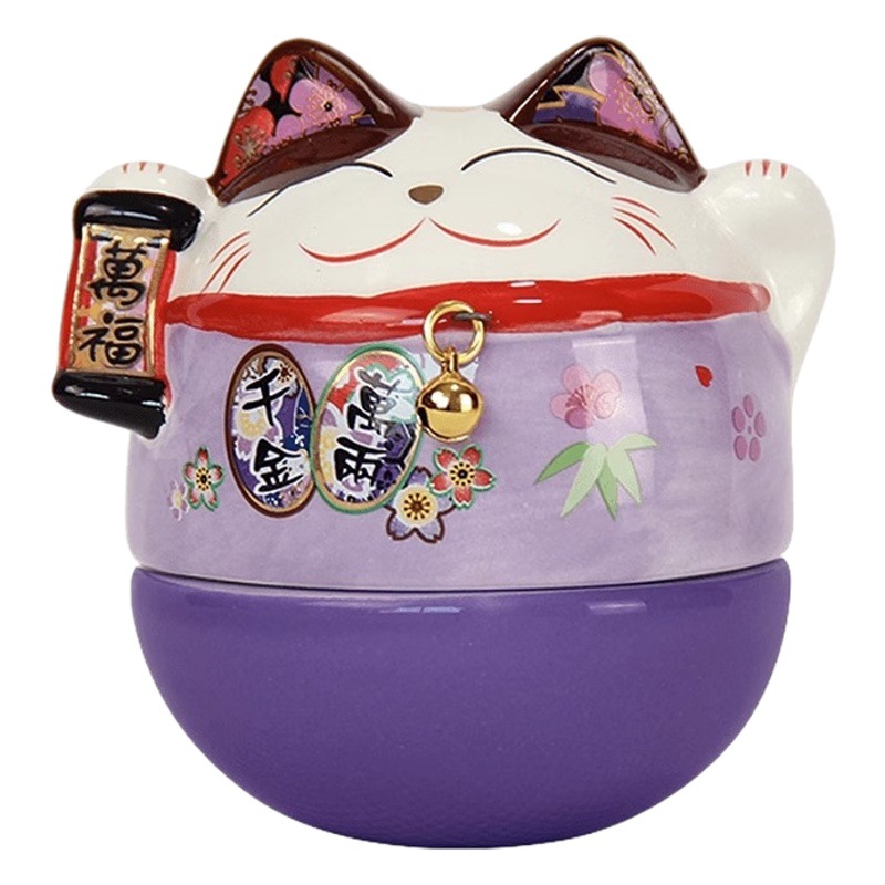 Tumbler Desktop Ornaments Students Gifts Inspirational Home Ceramic Crafts Ornaments Tumbler Lucky Cat