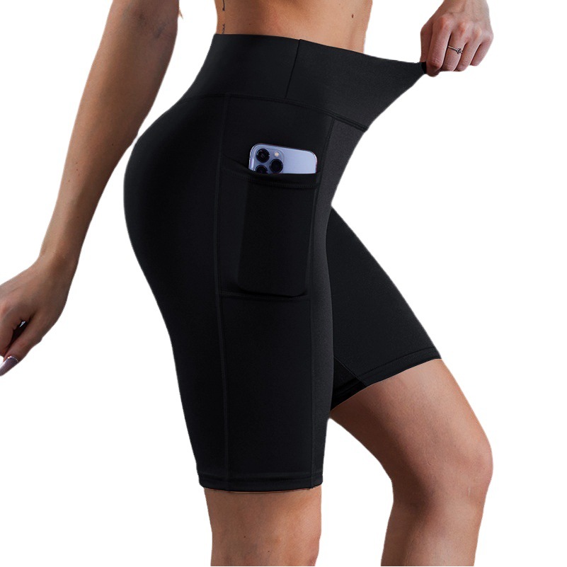 Cross-border Mobile Phone Pocket Pants High Waist Elastic Slim-fit Slimming Running Sports Yoga Pants Multicolor in stock