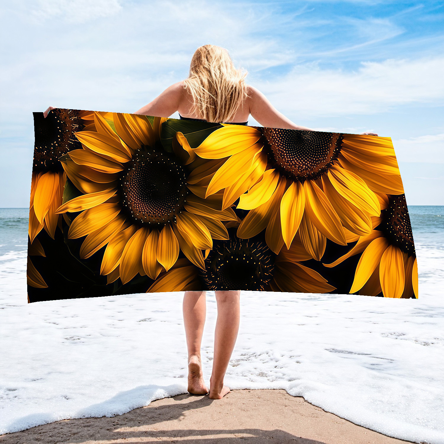 Picture of Cross-border microfiber double-sided velvet beach towel custom LOGO digital printing large bath towel rectangular thick towel