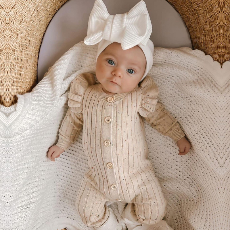 Picture of Foreign trade baby Autumn jumpsuit knitted sweater spring and autumn cotton romper outer wear autumn newborn clothes