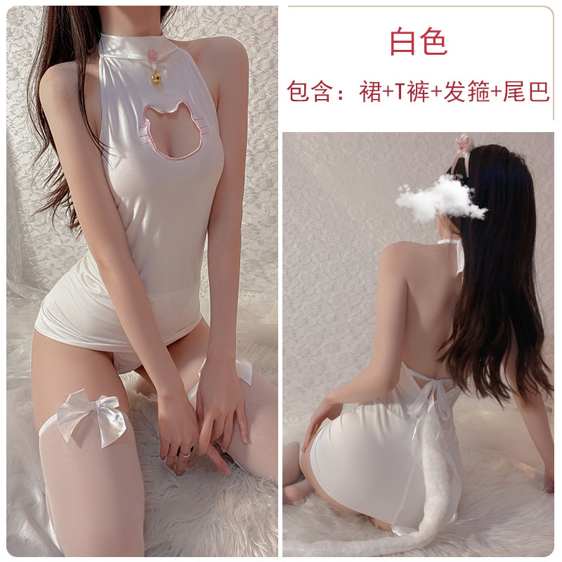 Picture of Sex lingerie sexy ball COS cat girl one-piece pure perspective slim neck skirt with tail suit