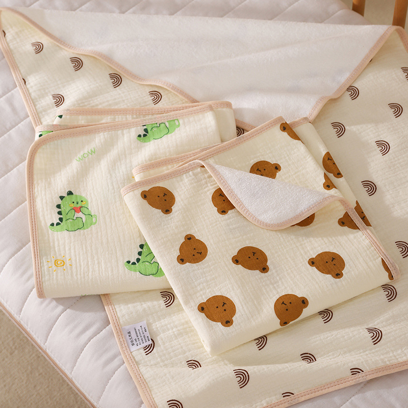 Picture of Baby Care Pad Waterproof Washable Pure Cotton Breathable Large Size Kindergarten Kidsren Can Use Baby Diaper Pad