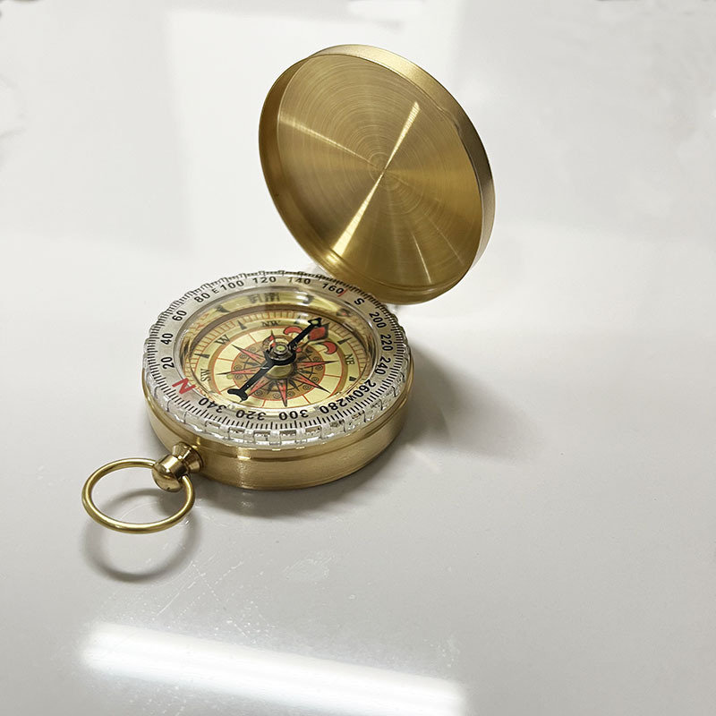 Brass Compass G50 Flip Outdoor Compass Reinforced Luminous Multifunctional Compass High-End Pocket Watch