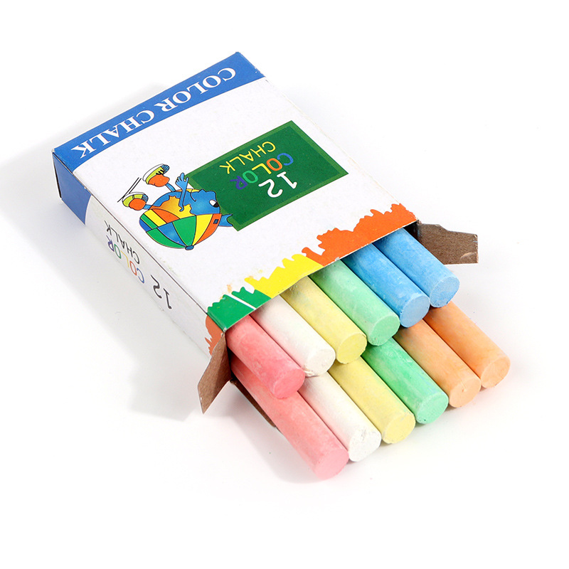 Picture of in stock wholesale gypsum powder ordinary whiteboard color chalk 12 children's drawing board/teaching supplies blackboard