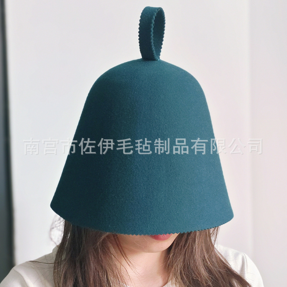 Picture of High-end cross-border felt sauna cap hot spring bath felt sauna cap integrated pressure European wool sauna cap