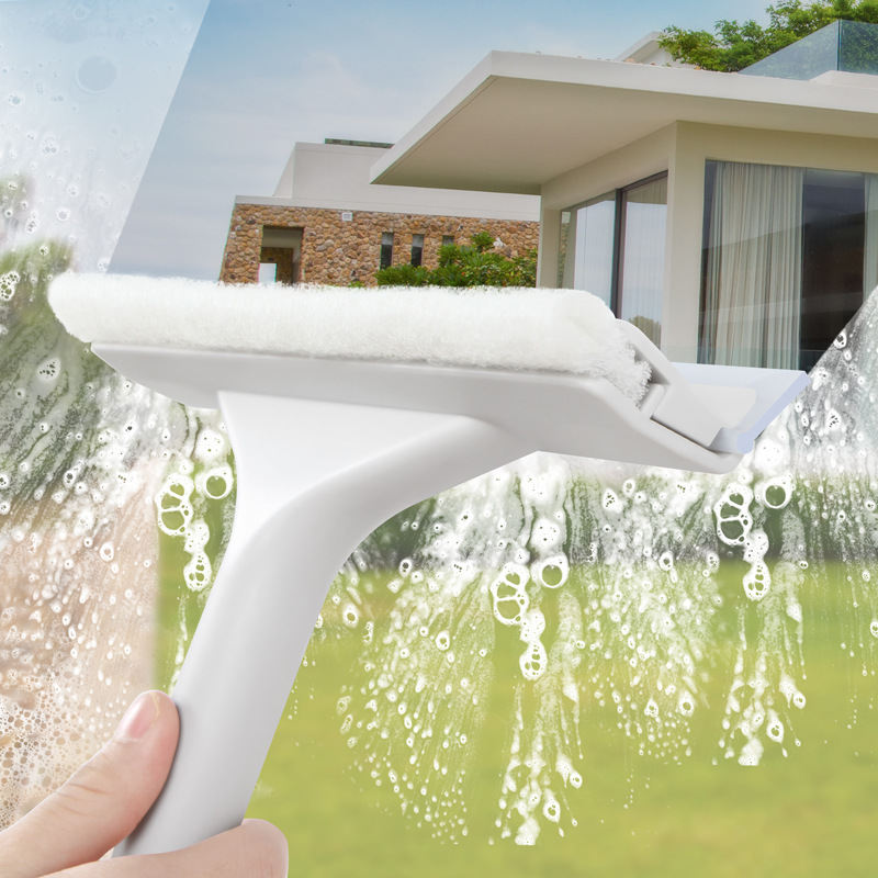 Window Wiping Artifact Wiper Glass Wash Scraper Dining Table Scraper Cleaning Tool Double-Sided Glass Wiping Window Scraper