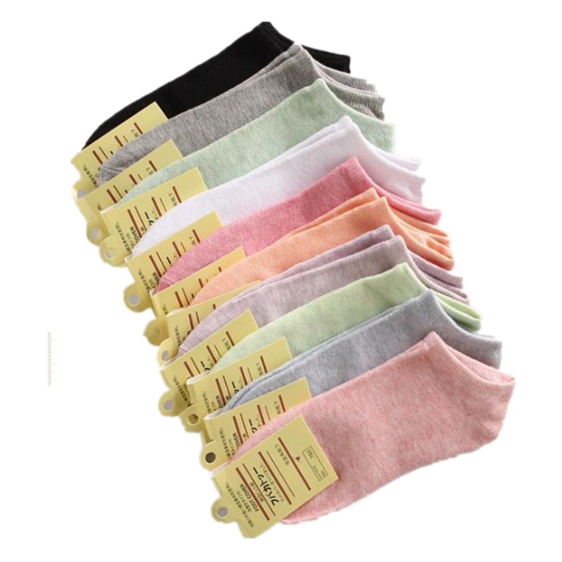 Adult Colorful Cotton Women's Boat Socks Candy Women's Socks Pure Color Casual Women's Cotton Socks Shallow Mouth Socks One Piece Drop Shipping