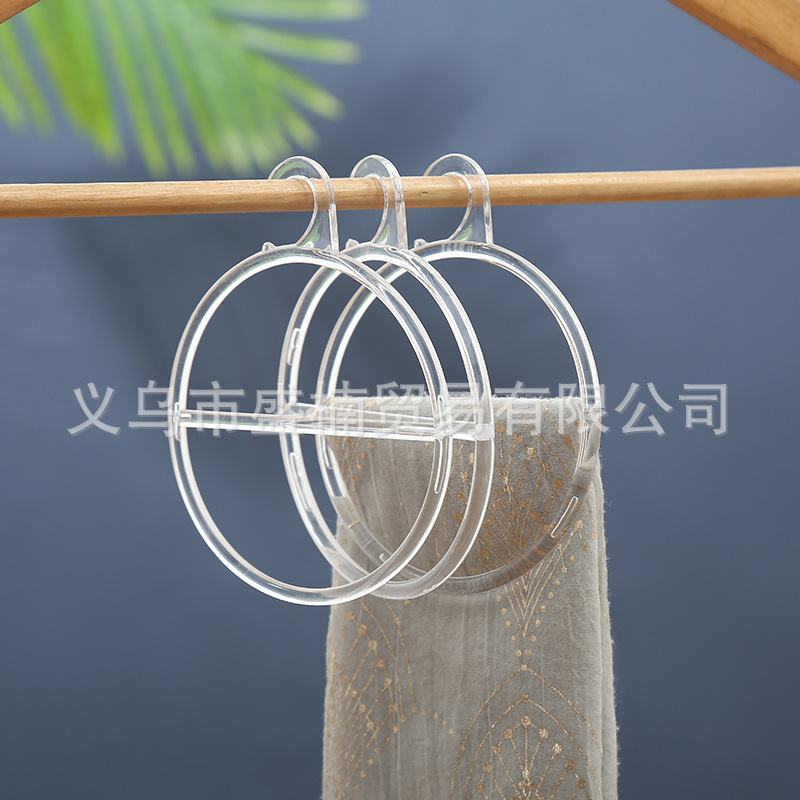 Spot plastic hook round transparent hook household scarf pp hanger mall scarf display hook wholesale