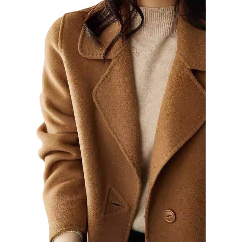 Autumn 2023 new British style woolen coat Women's Small short French style double-sided woolen coat fashion