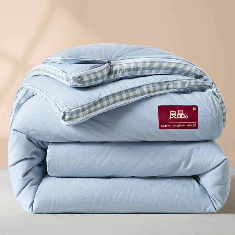 Picture of Class A soybean cotton fiber quilt zipper two-in-one quilt spring and autumn quilt summer quilt student dormitory thickened winter quilt