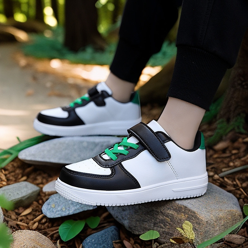 Cross-border board shoes children's middle school students versatile breathable white shoes 2024 spring and autumn new boys leather sneaker