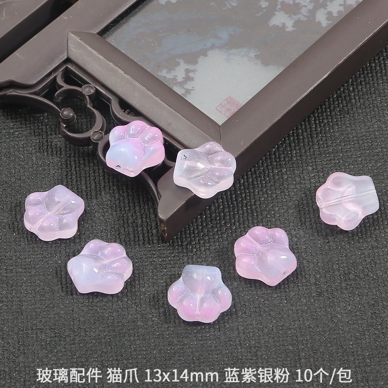 Picture of Gradient glass cat's claw accessories handmade diy production step tassel hairpin glass earrings jewelry pendant material
