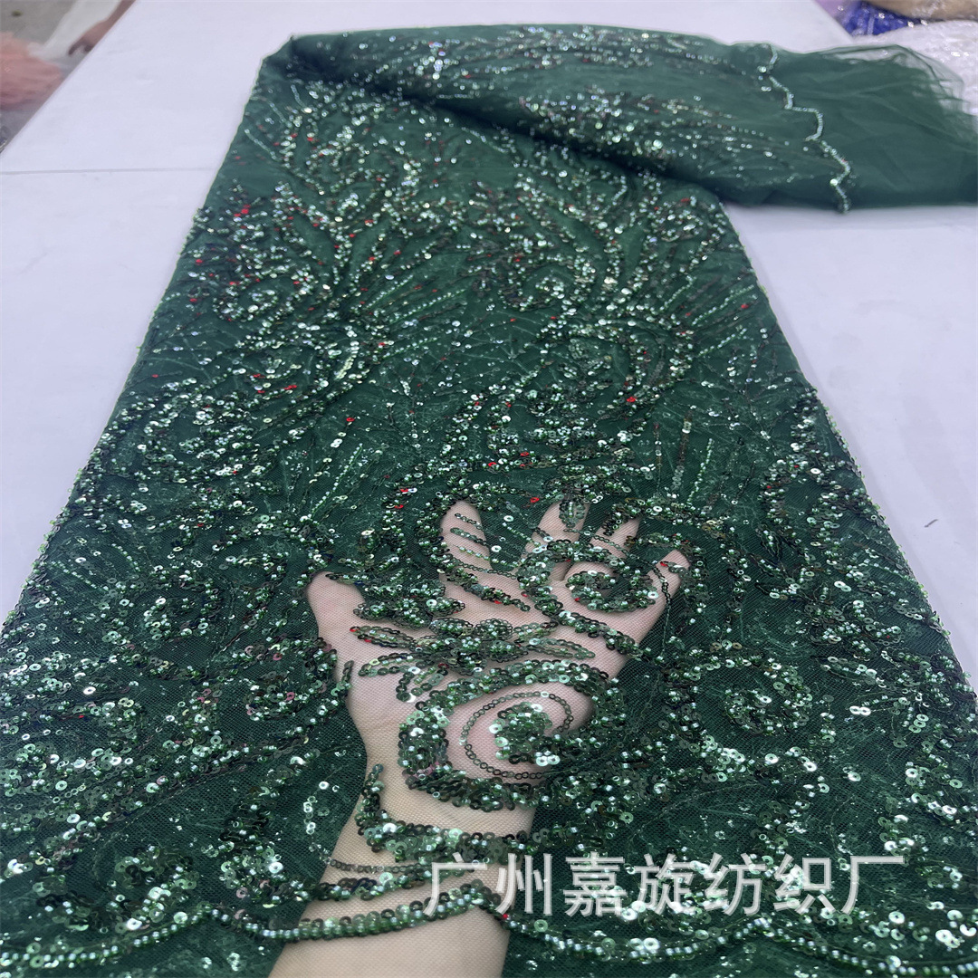 Picture of 2024 Dai clothing new lace totem beads sequins mesh embroidery fabric African lace