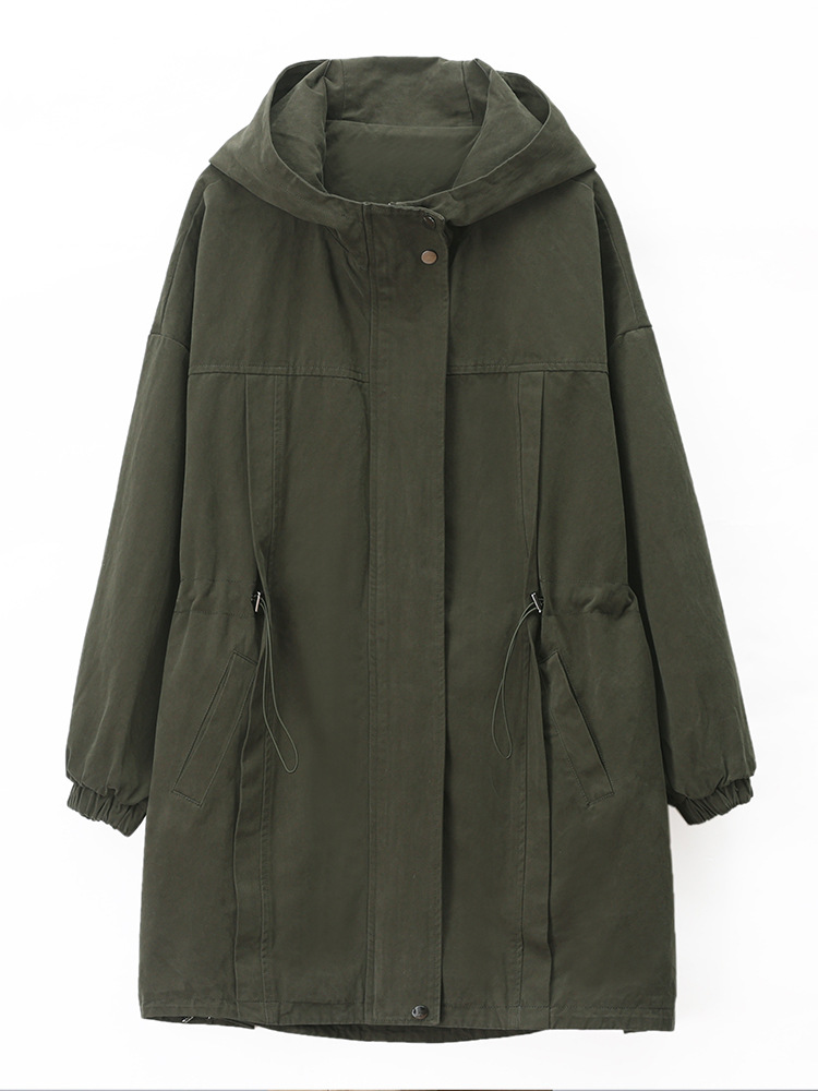 Picture of Women's Spring and Autumn 2024 New Cotton Long-sleeved Casual Workwear Elegant Slimming plus size Hooded Coat