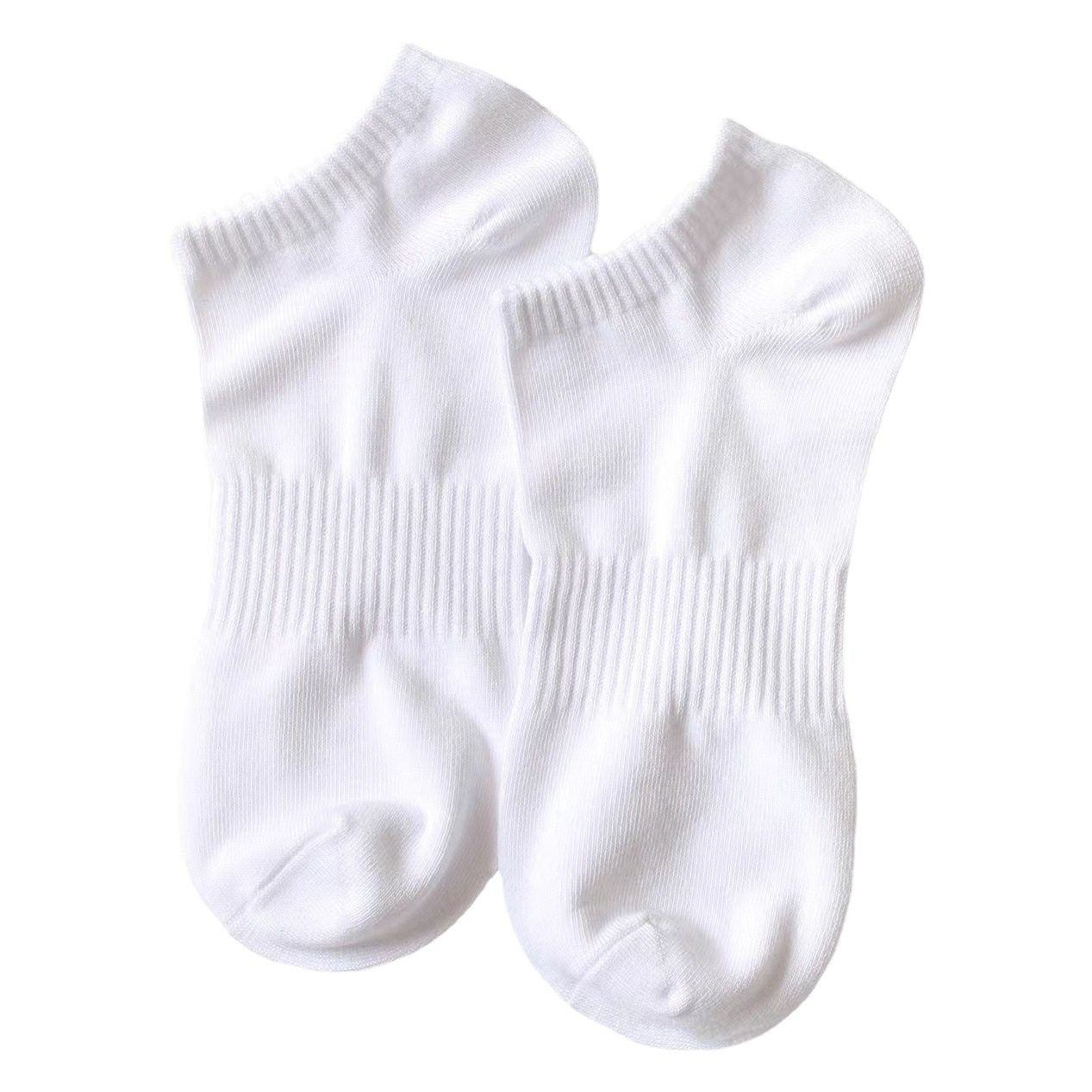 Socks Socks men's ankle socks black and white solid color summer cotton sweat-absorbent deodorant basketball sports mid-calf length socks women's one needle double thread