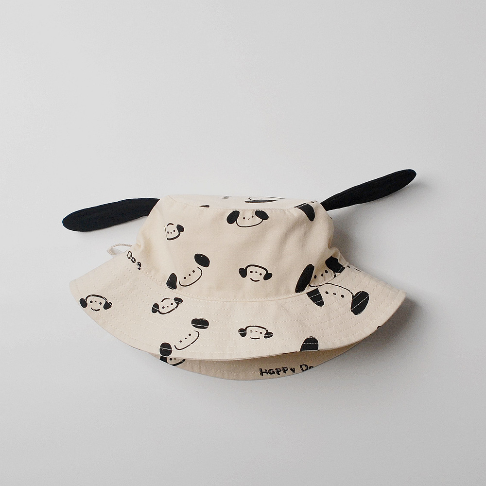 Spring and Summer moinmlon New Children's Sunshade Fisherman Hat Pug Style Baby Breathable Cotton Hat Baby Sun Protection