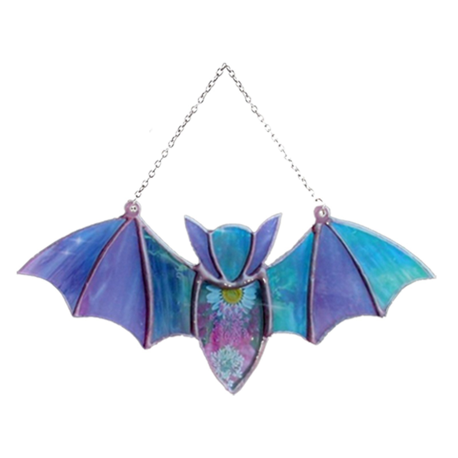 Picture of Halloween Decoration Hanging Acrylic Bat Window Wall Pendant Halloween Home Decoration Colorful Bat
