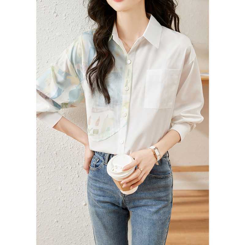 Picture of Designer Women's Niche Shirts Women's Tops French High-End 2025 New Splicing Shirts for Women Spring & Fall