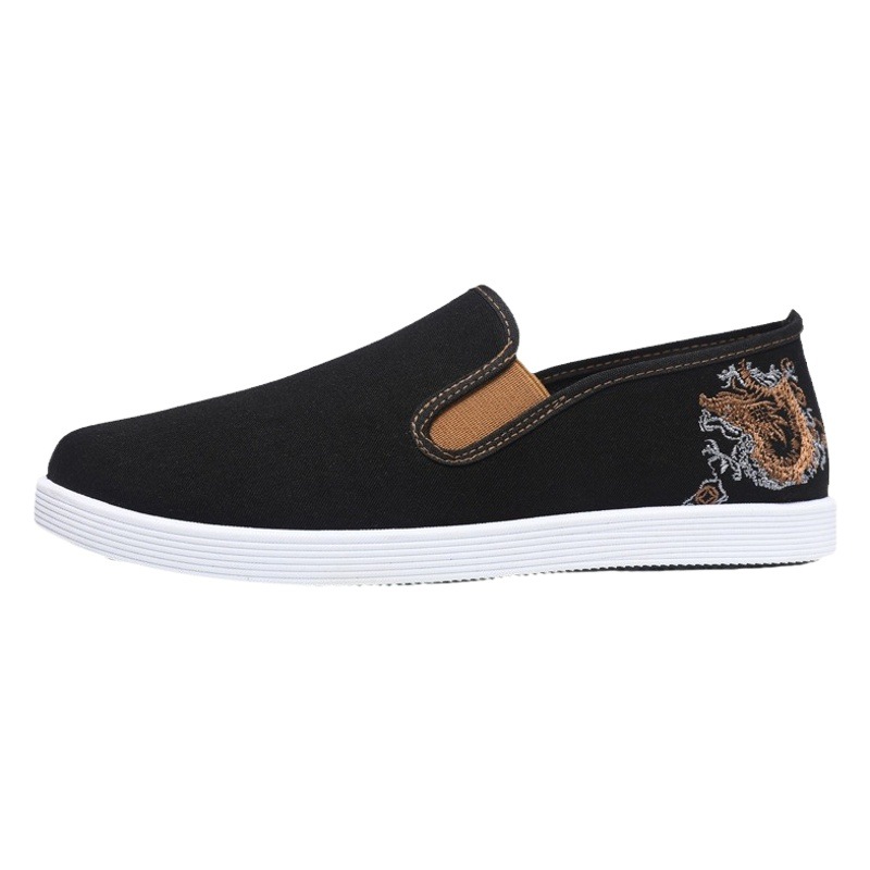 Old Beijing Cloth Shoes Spring New Chinese Style Embroidered Men's Canvas Shoes Soft Sole Soft Surface Breathable Comfortable Slip-on