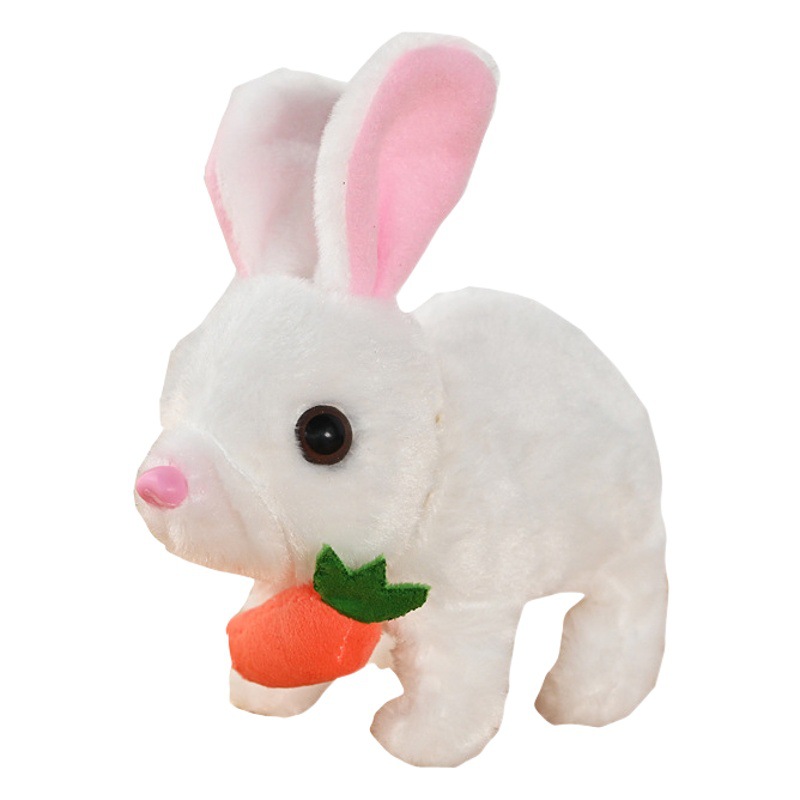 Picture of Plush electric small white rabbit simulation pet radish rabbit will run will call children play house girl pet toy