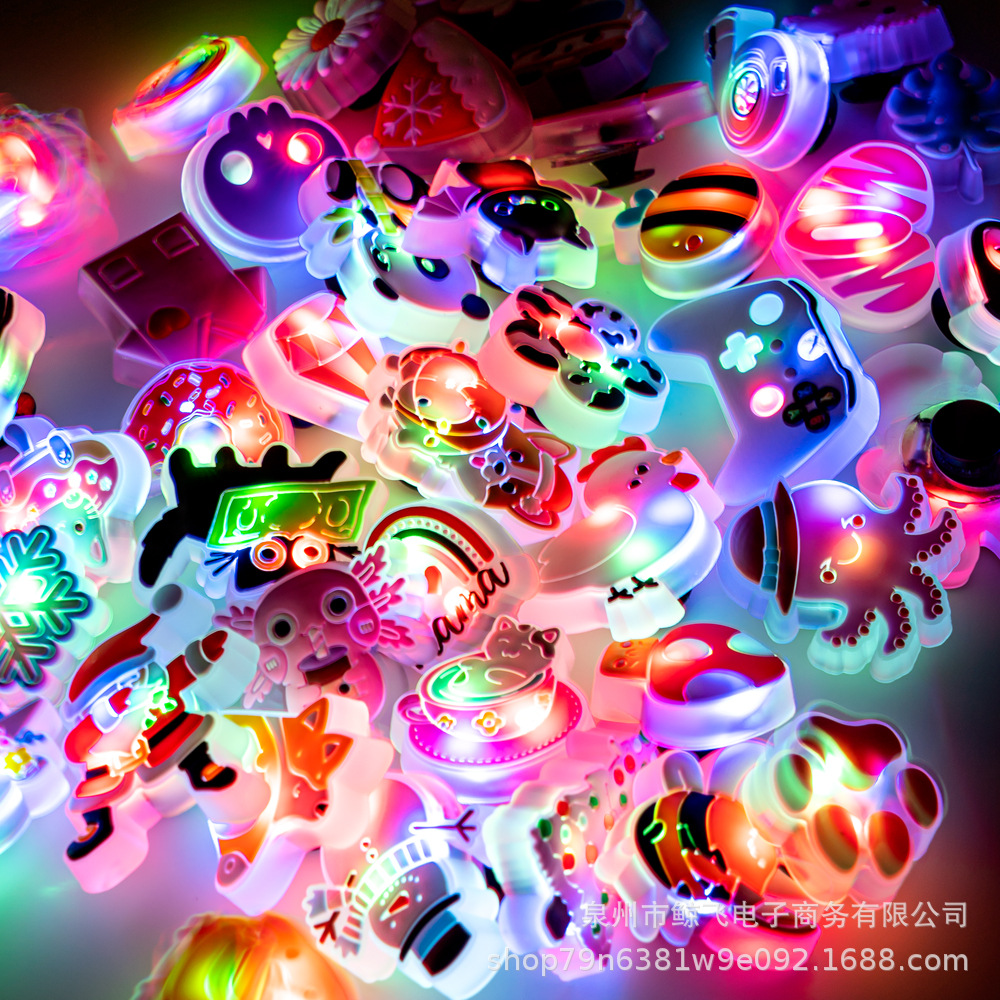 Croc Shoes Led Flashing Shoes Flower Lights Pvc Shoe Buckle Slippers Waterproof Garden Shoes Cartoon Decorations Shoe Accessories