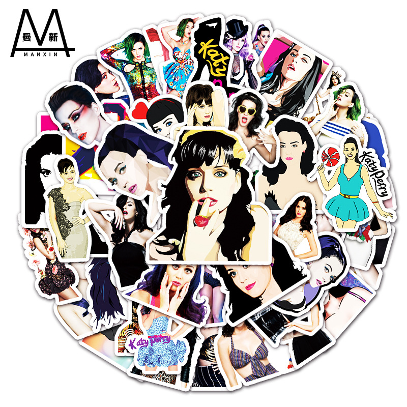 50 Sexy Katy Perry Graffiti Stickers Laptop Luggage Car Guitar Phone Decorative Stickers