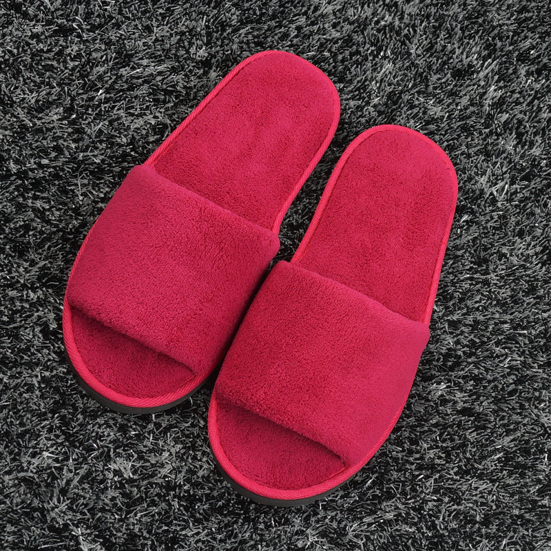 Picture of Hotel pure white coral velvet slippers thick bottom non-disposable home waiting slippers 009