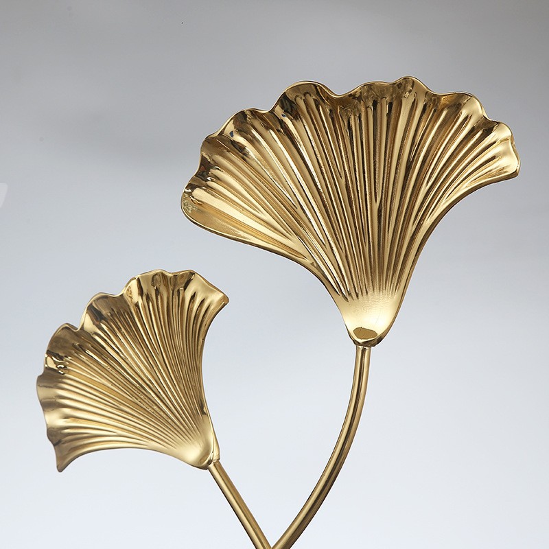 Picture of Designer Pure Copper Light Luxury Ginkgo Leaf Decoration for Villa and Hotel Model Room High-end All Copper Living Room Ornaments