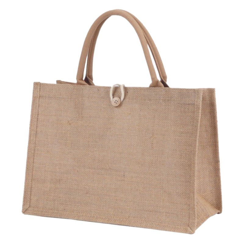 Shim bag custom printed logo MUJI in stock linen vintage tote jute cotton linen eco-friendly bag custom