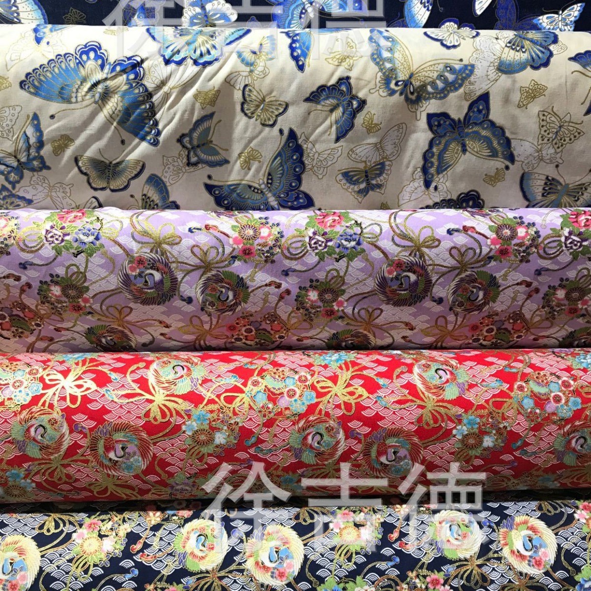 Picture of Japanese Style Hot Stamping Cloth (Butterfly) Japanese Style Printed Cotton Cheongsam Han Dynasty Tang Suit Luggage Fabric