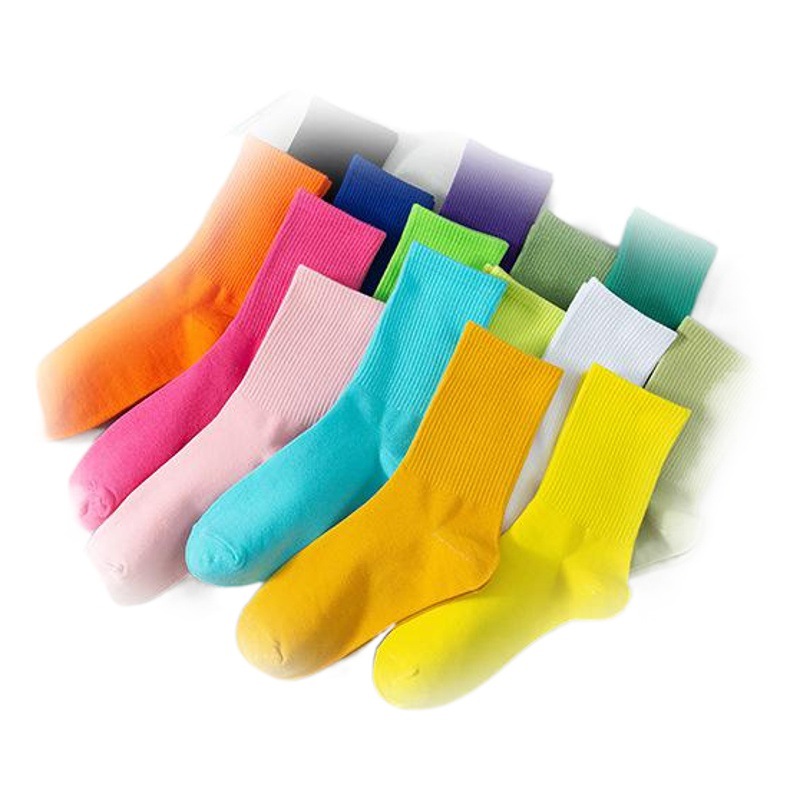Socks women's spring and summer cotton socks breathable tube socks Japanese ins street fashion socks candy color high top women's socks wholesale