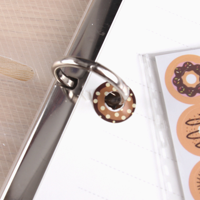 Picture of Donut Loose-leaf Paper Hole Patch Loose-leaf Repair Transparent Paste Protective Paper A5A6A7 Universal Ring Sticker