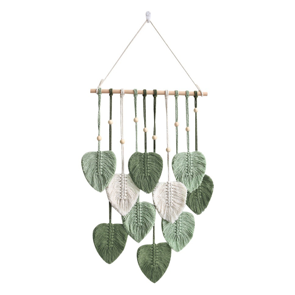 New creative hand-woven cotton rope leaf tapestry bohemian home wall decoration room wall hanging