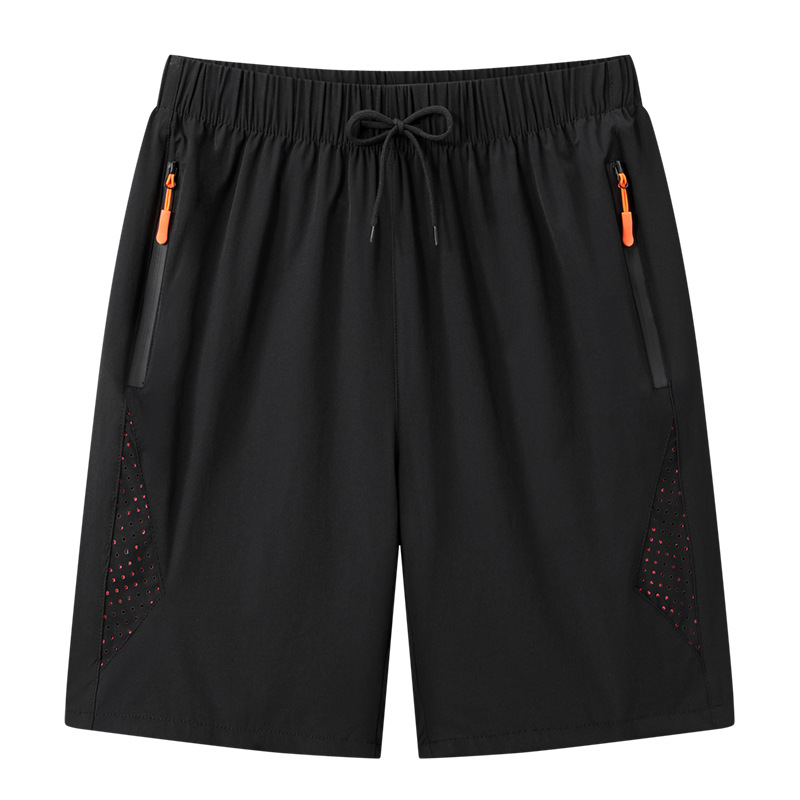 Ice Silk Pants Summer Casual Quick-Drying Pants Men's Breathable Large Size Loose Plus Fat Elastic Sports Beach Shorts Foreign Trade