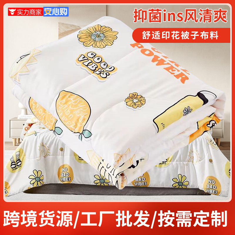 Factory Wholesale Ins-Style Printed Quilt Fabric, Air Conditioning Quilt Bedding Fabric, Pillow Lining Fabric Supply