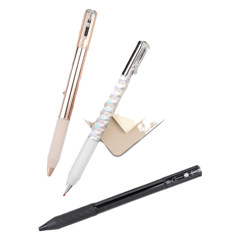 Diamond geometric deformation pen decompression pen ins trendy push retractable pen ballpoint pen creative stationery for students