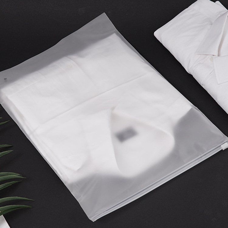 Picture of Spot wholesale clothing zipper bag pe transparent plastic Ziplock bag thickened eva frosted clothes packaging bag logo