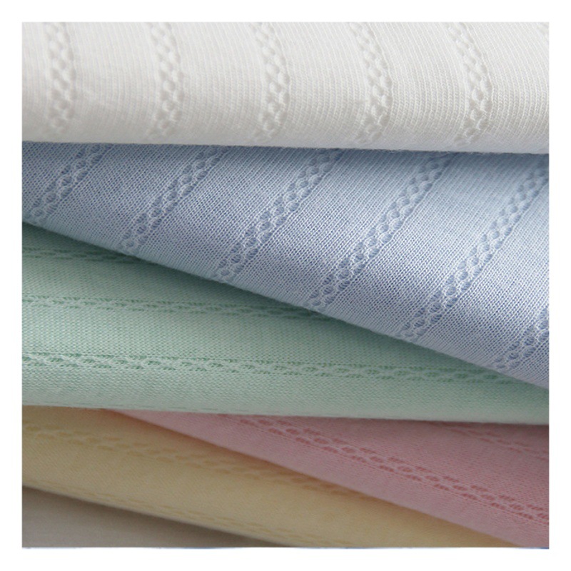 Pure Cotton Chain Jacquard Double-Sided Fabric for Baby and Children's Underwear, School Uniforms, Pure Cotton Fabric, Pure Cotton Knitted Double-Layer Jacquard Fabric for Clothing