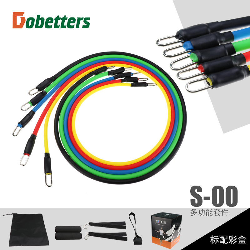 Picture of 11 piece set of tension device tension rope fitness function tension device set muscle training with elastic set Wholesale