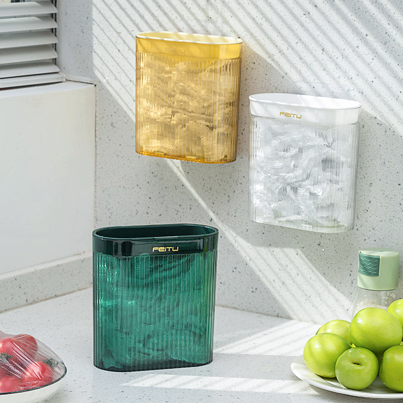 Picture of Dust-proof Restaurant Fresh-keeping Bag Storage Box Wall-mounted Exposable Kitchen Large Capacity Disposable Film Cover Storage Box