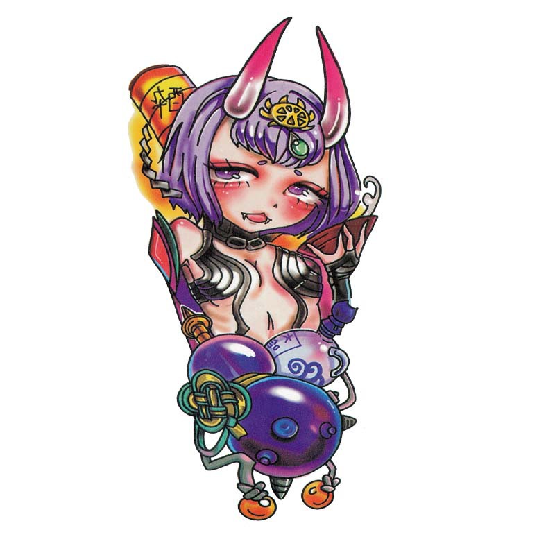 Picture of Diablo Tattoo Sticker Women's Waterproof Lasting European and American Violence Lori ins Cute Cartoon Flower Arm Non-Reflective Anti-Han