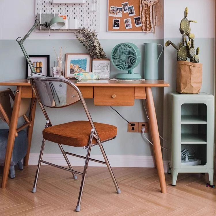 European-Style Antique Corduroy Conference Home Folding Chair Dining Chair with Backrest Computer Photo Backrest Chair Stool