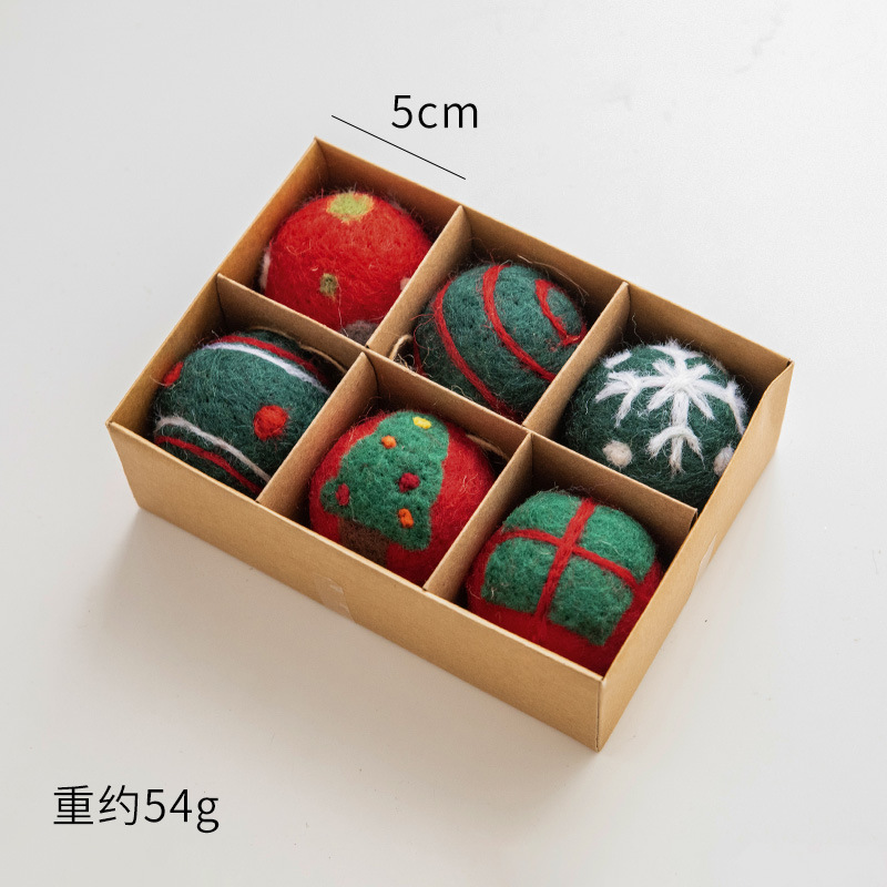 Picture of NUCHI Cross Border Christmas Decoration Wool Felt Snowflake Christmas Tree Decoration Ball Small Pendant Christmas Decoration Hanging Ornament