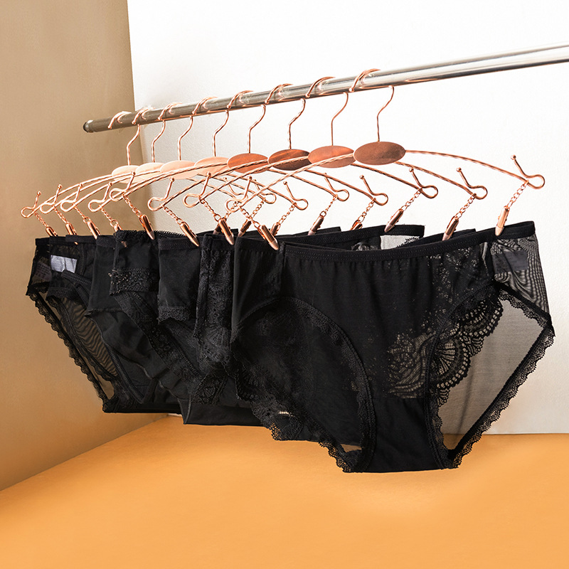 Sexy Lace Underwear Women's Transparent Temptation Low Waist Hip Unhealthy Mesh Hollow Ultra-thin Briefs Women